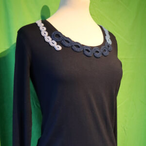 Langærmet t-shirt, dame, med blonde